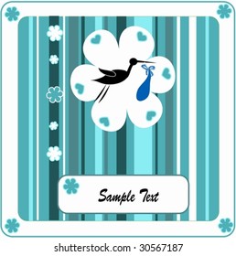 Newborn boy. Vectors illustration
