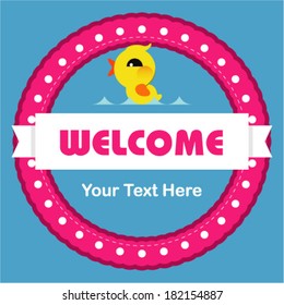 newborn card design with duck. vector illustration