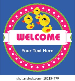 newborn card design with ducks. vector illustration