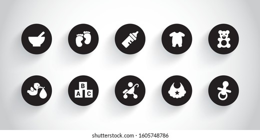 Newborn, child and baby icon set.