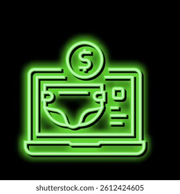 newborn children shop department neon light sign vector. newborn children shop department illustration