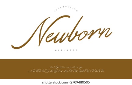 Newborn Classic Calligraphy Script Font Vector For Wedding Invitation Logo