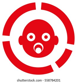 Newborn Diagram vector icon. Flat red symbol. Pictogram is isolated on a white background. Designed for web and software interfaces.