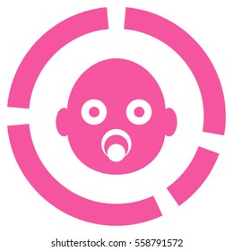 Newborn Diagram vector icon. Flat pink symbol. Pictogram is isolated on a white background. Designed for web and software interfaces.