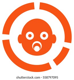 Newborn Diagram vector icon. Flat orange symbol. Pictogram is isolated on a white background. Designed for web and software interfaces.