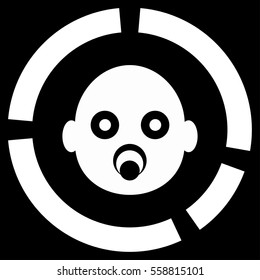 Newborn Diagram vector icon. Flat white symbol. Pictogram is isolated on a black background. Designed for web and software interfaces.