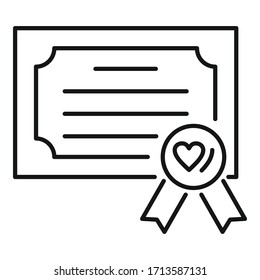 Newborn diploma icon. Outline newborn diploma vector icon for web design isolated on white background