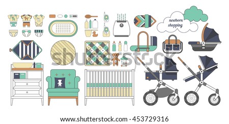 newborn essentials shopping list vector baby stock vector royalty baby stuff list