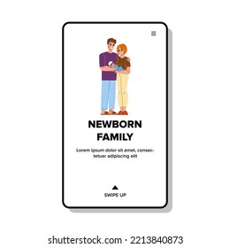 newborn family vector. baby mother, child love, parent infant, girl young, little new kid, daughter portrait, beautiful newborn family web flat cartoon illustration