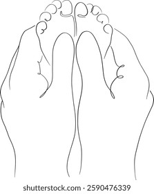 Newborn Feet line art oneline