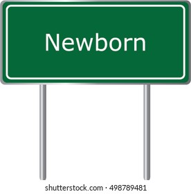 Newborn , Georgia , road sign green vector illustration, road table, USA city