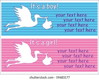 Newborn greeting cards vector