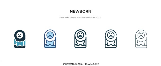 newborn icon in different style vector illustration. two colored and black newborn vector icons designed in filled, outline, line and stroke style can be used for web, mobile, ui