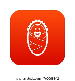 Newborn icon digital red for any design isolated on white vector illustration