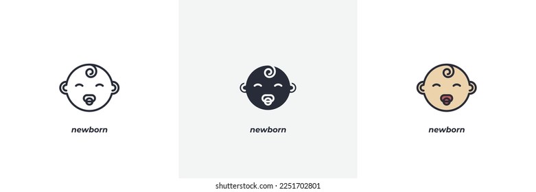 newborn icon. Line, solid and filled outline colorful version, outline and filled vector sign. Idea Symbol, logo illustration. Vector graphics