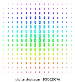 Newborn icon rainbow colored halftone pattern. Vector newborn pictograms arranged into halftone grid with vertical spectrum gradient. Designed for backgrounds, covers and abstraction effects.