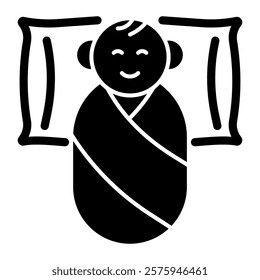 Newborn icon solid style transparent