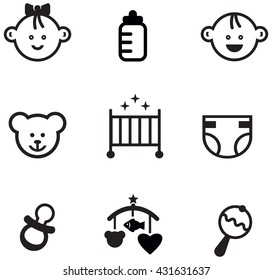 Newborn icons set