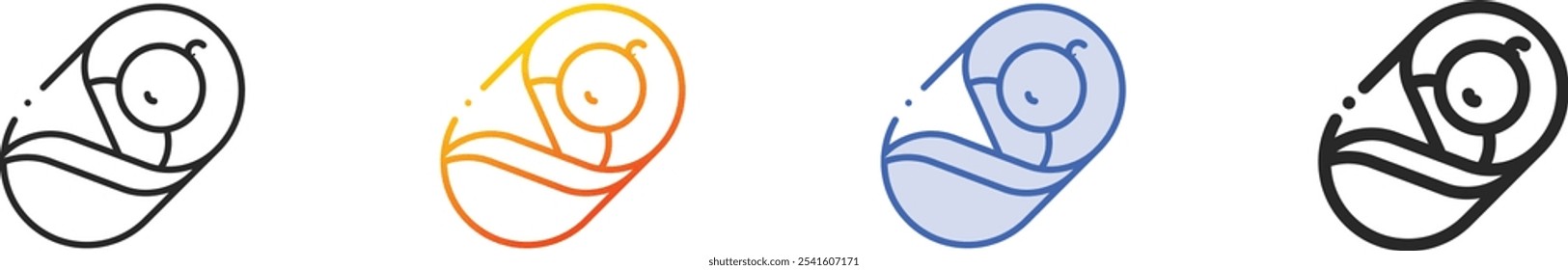 newborn icon.Thin Linear, Gradient, Blue Stroke and bold Style Design Isolated On White Background