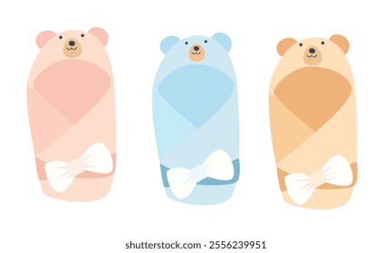 Newborn and infant baby sleeping bag vector. Envelope for newborn. Blanket for discharging babies from maternity hospital. Baby element with envelope or blanket. Flat vector in cartoon style isolated