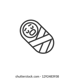 Newborn infant line icon. linear style sign for mobile concept and web design. Newborn baby outline vector icon. Symbol, logo illustration. Pixel perfect vector graphics