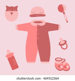 Newborn items in pink