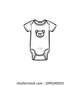 Newborn kid's wear hand drawn outline doodle icon. Cute body suit kid's clothing vector sketch illustration for print, web, mobile and infographics isolated on white background.