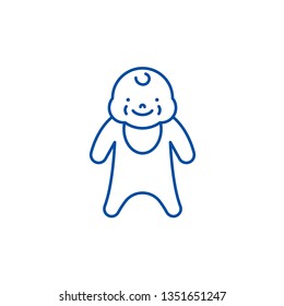 Newborn line icon concept. Newborn flat  vector symbol, sign, outline illustration.