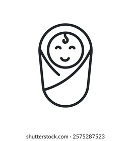Newborn line icons. Perfect pixel on transparent background
