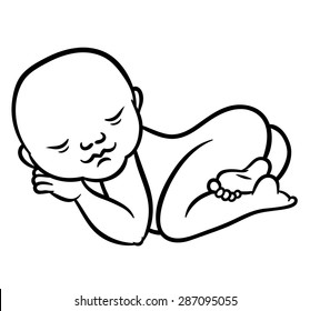 Newborn Little Baby Smiling Small Arms Stock Vector (Royalty Free ...