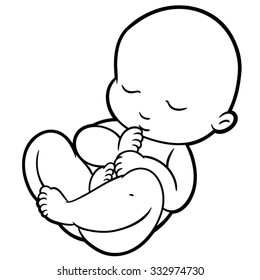 Newborn Little Baby Smiling Small Arms Stock Vector (Royalty Free ...