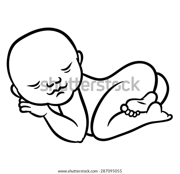 Newborn Little Baby Smiling Small Arms Stock Vector (Royalty Free ...