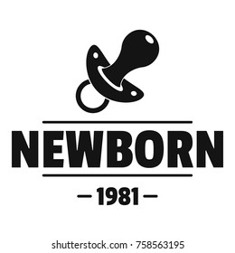 Newborn pacifier logo. Simple illustration of newborn pacifier vector logo for web