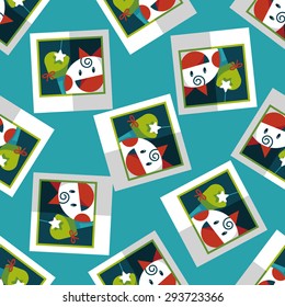 newborn photo flat icon,eps10 seamless pattern background