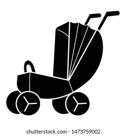 Newborn pram icon. Simple illustration of newborn pram vector icon for web design isolated on white background