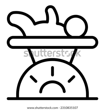 Newborn scales icon outline vector. Baby care. Mother happy