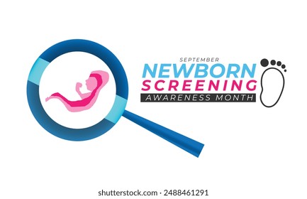 Newborn Screening awareness month. background, banner, card, poster, template. Vector illustration.