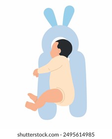 Newborn sleeping position, side sleeping position using a pillow