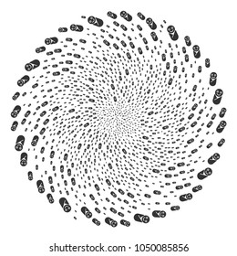 Newborn spiral cluster. Element cycle designed from scatter newborn symbols. Vector illustration style is flat iconic symbols.