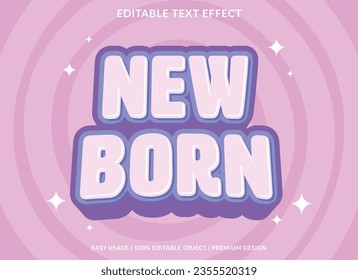 newborn text effect template design with 3d style use for business brand and logo