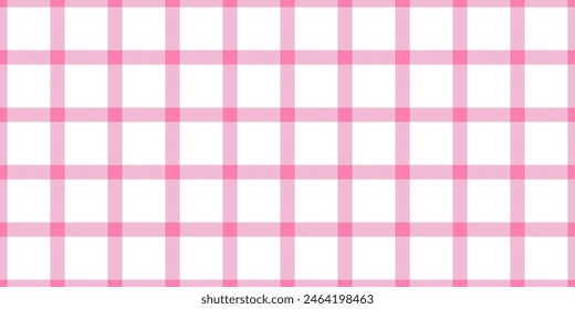 Newborn textile fabric check, romantic vector background tartan. Checking pattern seamless plaid texture in pink and white color.