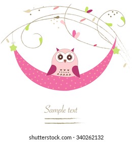 Newborn twin baby greeting card with flowers vector background