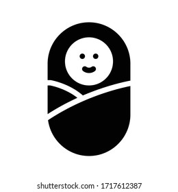 newborn vector glyph flat icon 