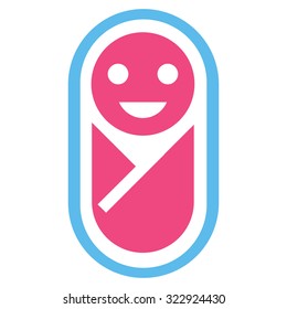 Newborn vector icon. Style is bicolor flat symbol, pink and blue colors, rounded angles, white background.