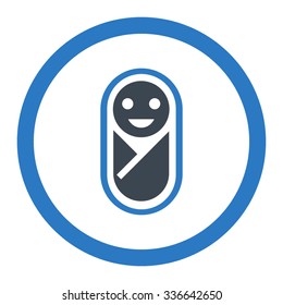 Newborn vector icon. Style is bicolor flat rounded symbol, smooth blue colors, rounded angles, white background.