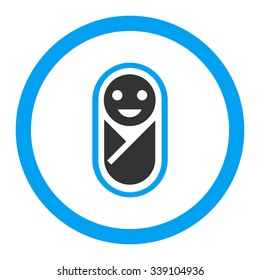 Newborn vector icon. Style is bicolor flat rounded symbol, blue and gray colors, rounded angles, white background.
