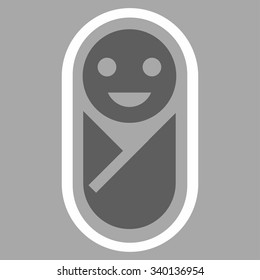 Newborn vector icon. Style is bicolor flat symbol, dark gray and white colors, rounded angles, silver background.