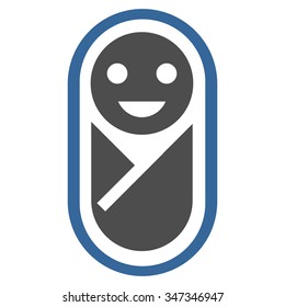 Newborn vector icon. Style is bicolor flat symbol, cobalt and gray colors, rounded angles, white background.