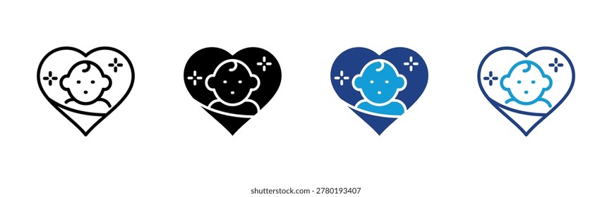 Newborn Web icon with multiple style collection