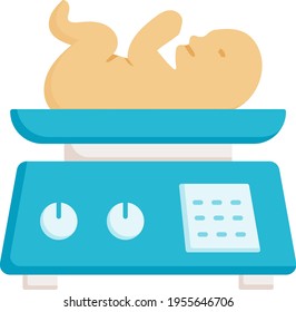 newborn weight Concept, birth weigh Vector color Icon Design, In Vitro Fertilization Symbol on White Background, Pregnancy and obstetrician Sign, test tube baby procedure stock illustration